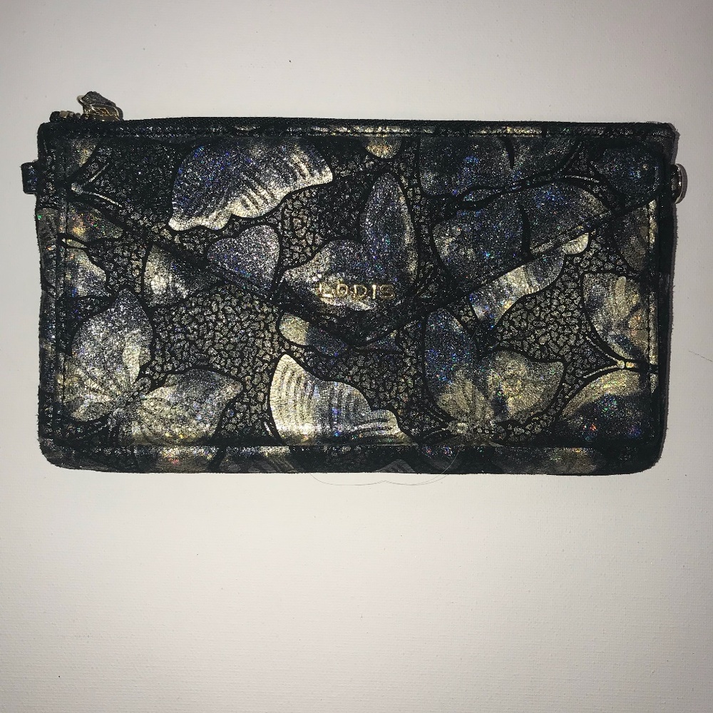 Lodis Black & Gold Butterfly Printed Crossbody